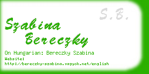 szabina bereczky business card